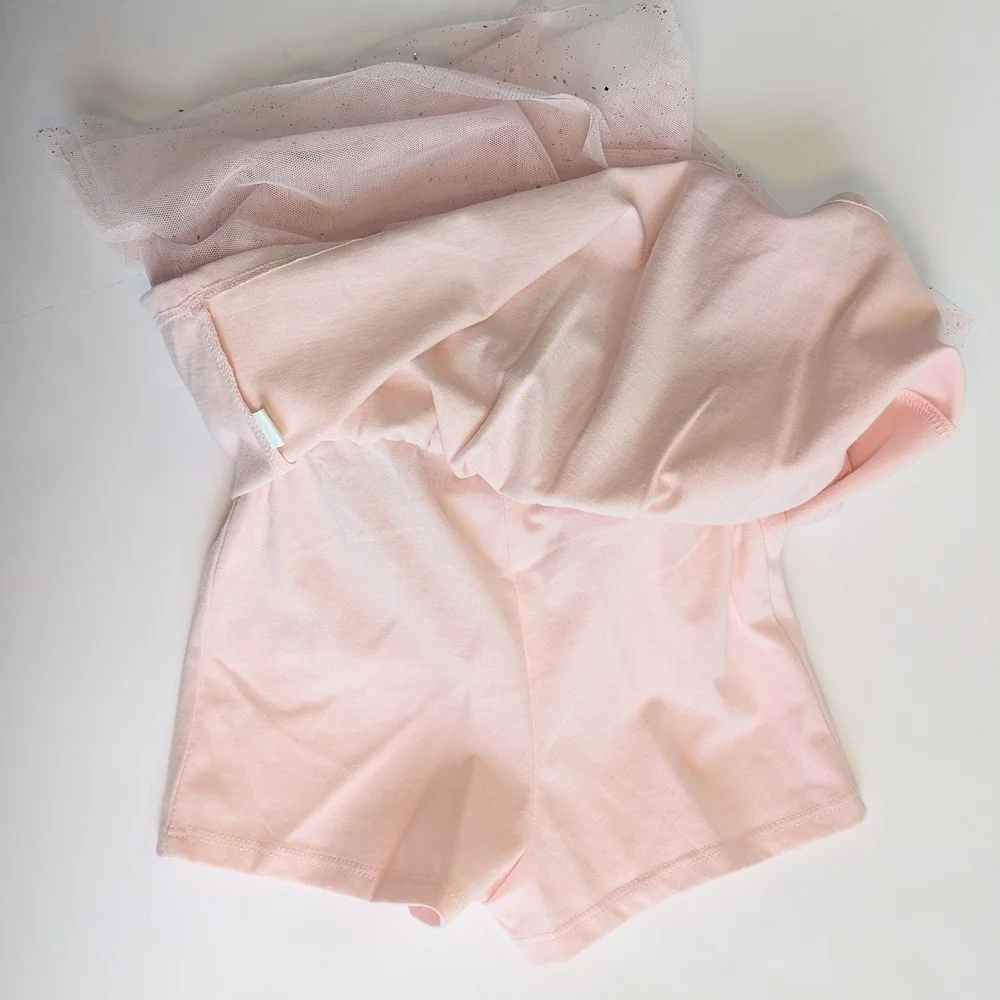 Girls Jumping Bean Light Pink Tulle Skort with Shimmer